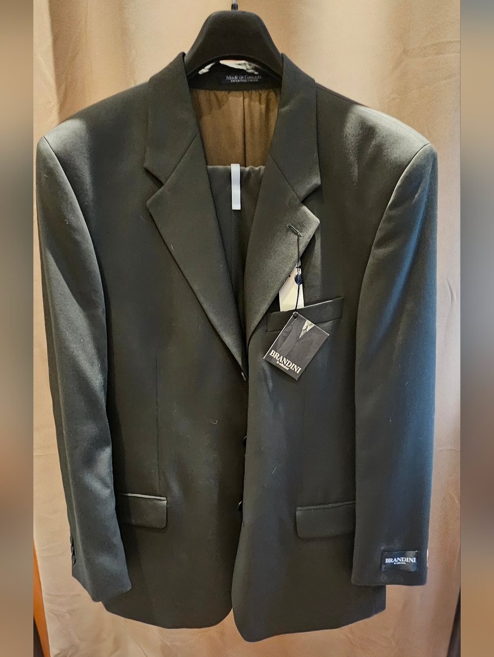 NWT Brandini Men's Black Single-Breasted Suit